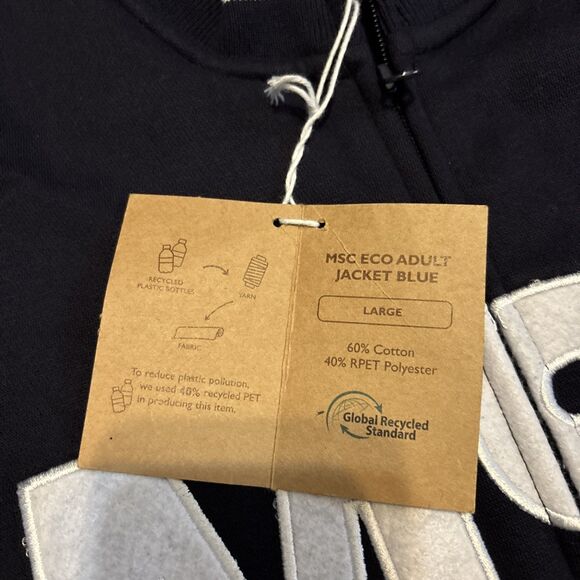 NWT MSC Cruise Line Jacket L Zippered Fleece Navy Blue Ship Warm Cotton Pol - Picture 3 of 10